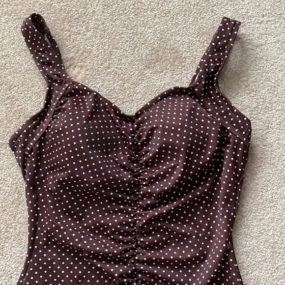 Maxine Vintage Polkadot One Piece Swim Suit - Picture 2 of 8